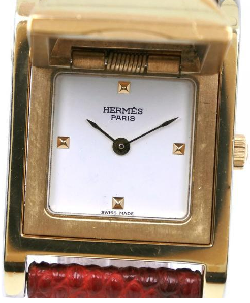 2220683 (중고) 헤르메스 HERMES 메도르 손목시계 금도금가죽 스위스제 골드 0W 쿼츠 아날로그 표시