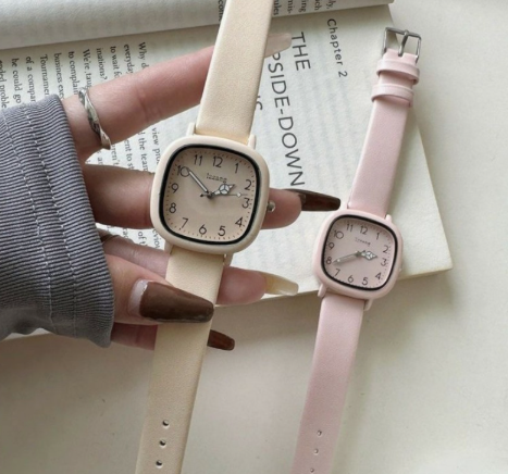 15928새거) 파스텔 스퀘어 사각 패션 여성 손목 시계