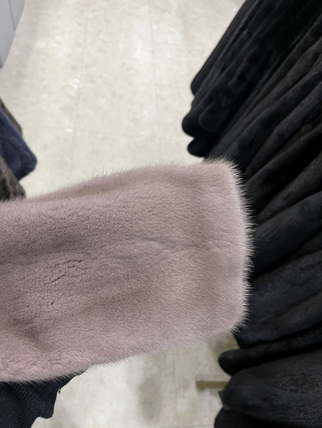 진도 휘메일 풀스킨 후드 밍크