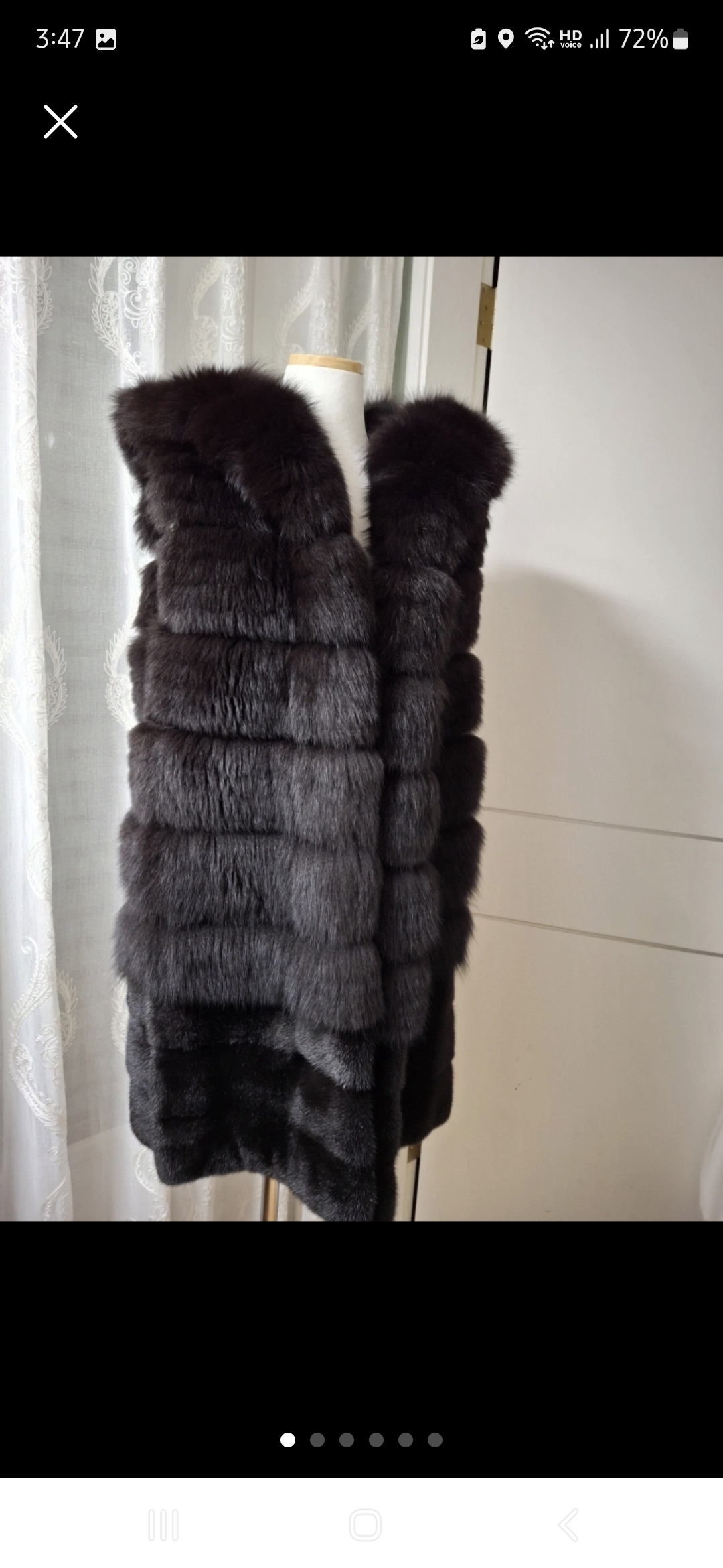 보브 밍크 폭스퍼 코트