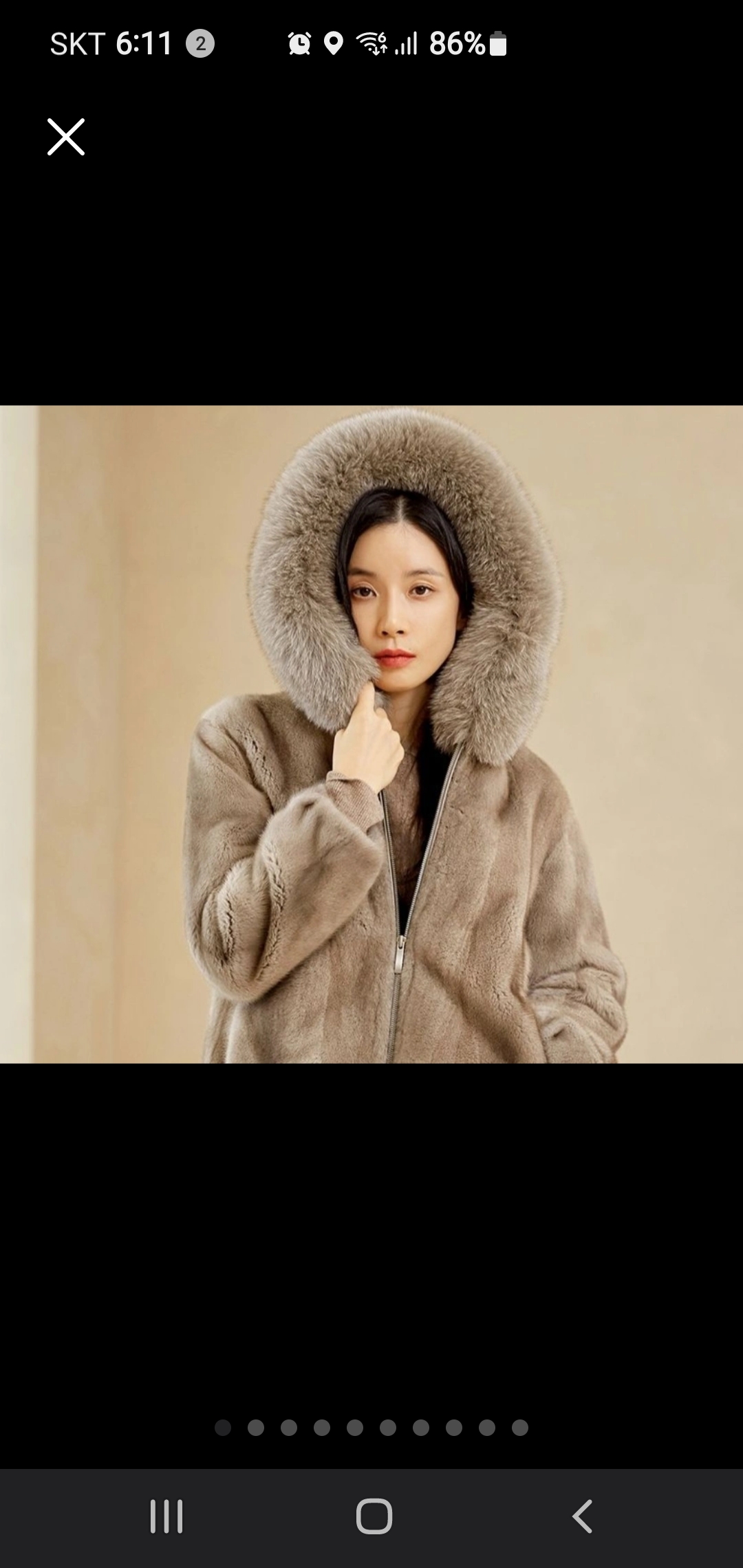 르투아사가폭스퍼후드휘메일풀스킨밍크