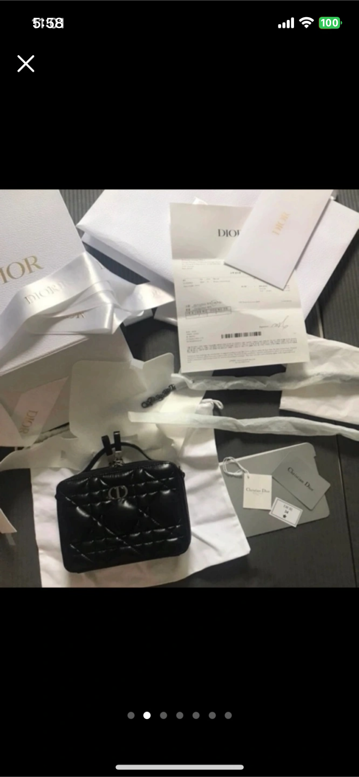 디올 CARO 체인 박스백 블랙