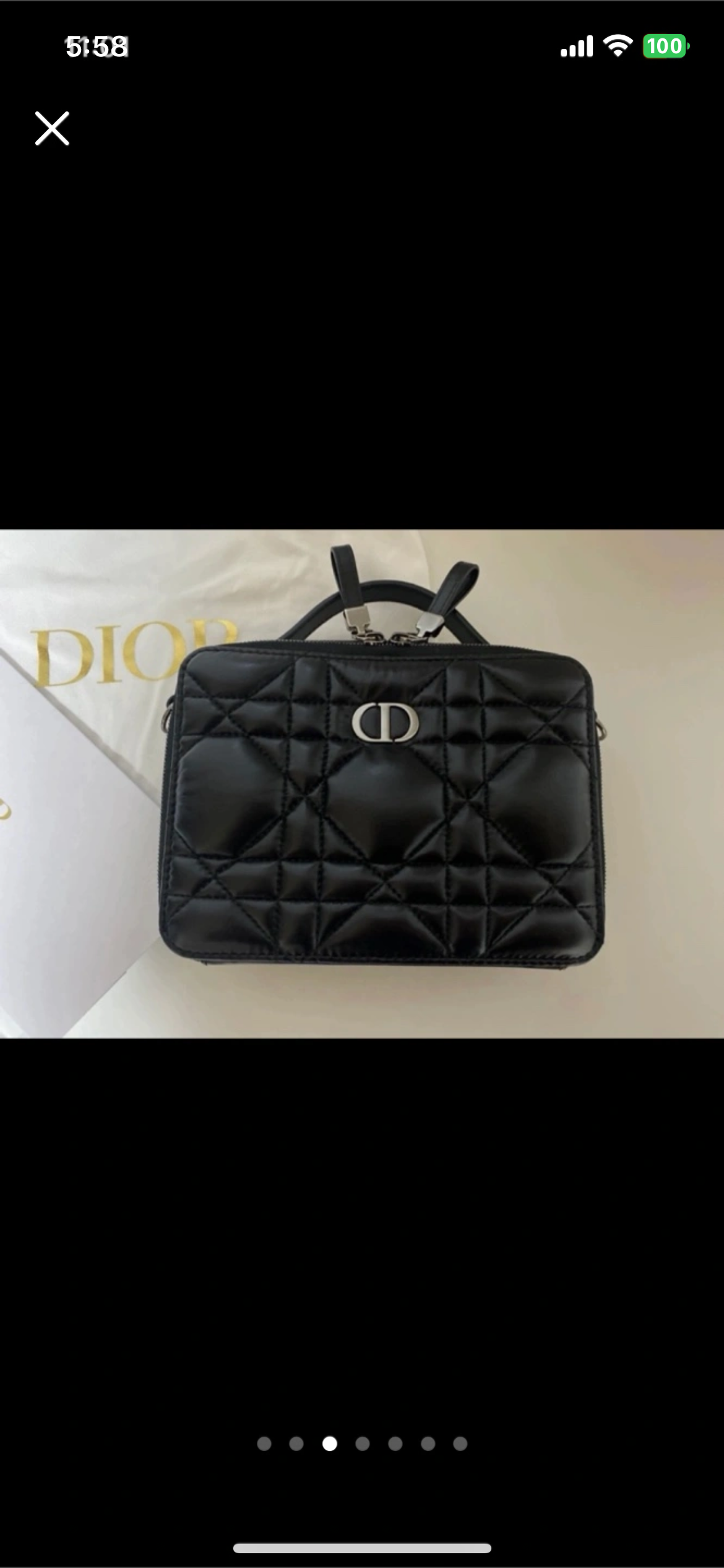 디올 CARO 체인 박스백 블랙