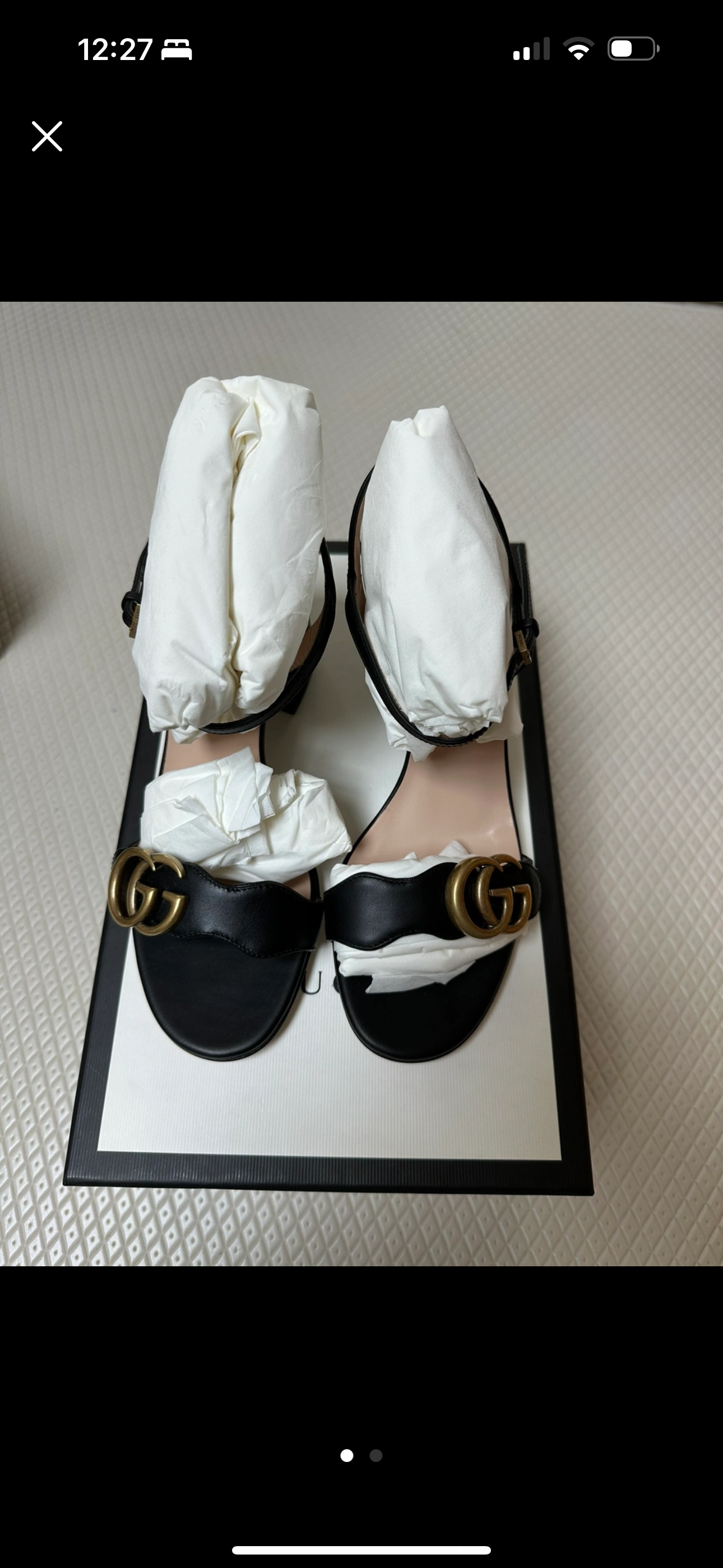 구찌 마몬트 샌들 블랙