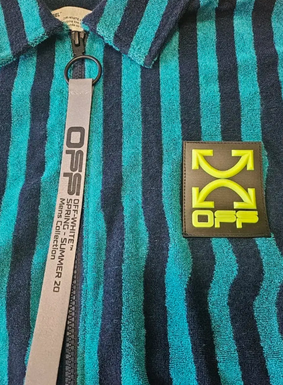 오프화이트  테리 집업 셔츠 자켓 m사이즈